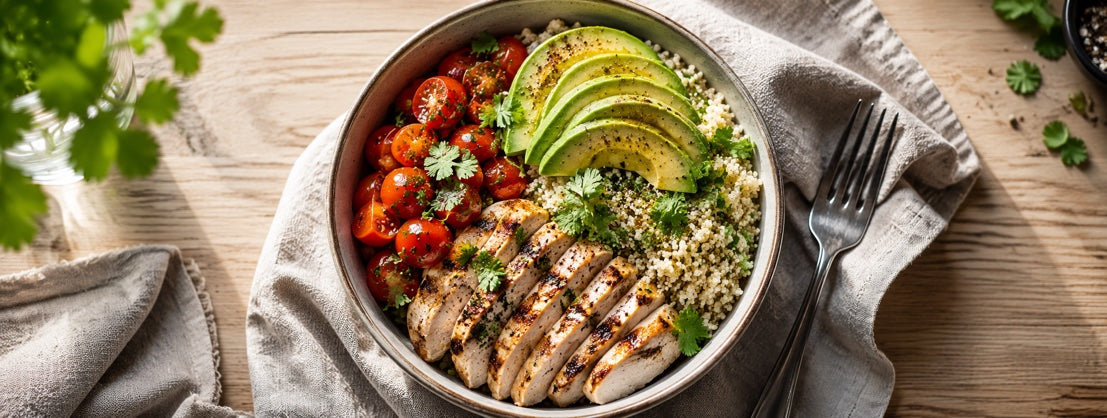 Chicken, Quinoa and Avocado Bowl